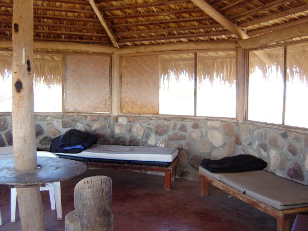 Comfy cots in the palapa
